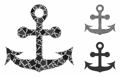 Anchor Composition Icon of Ragged Elements 库存插图