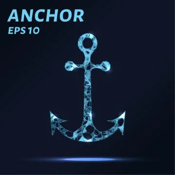The anchor consists of points, lines and triangles. The polygon shape in th.. Stock Illustration