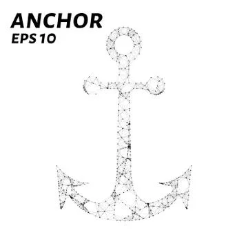The anchor consists of points, lines and triangles. The polygon shape in th.. Stock Illustration