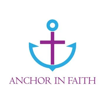 An anchor cross icon Stock Illustration
