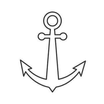 Anchor, empty contour. A simple vector stock illustration isolated on a white イラスト素材