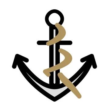 Anchor flat color Stock Illustration