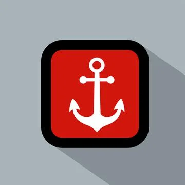 Anchor flat icon vector illustration logo Isolated template. Stock Illustration