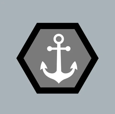 Anchor flat icon vector illustration logo Isolated template. Stock Illustration