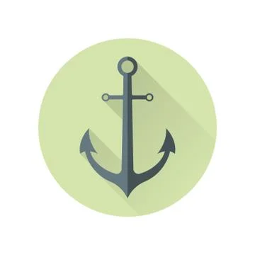Anchor in flat style Stock Illustration