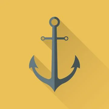 Anchor in flat style Stock Illustration