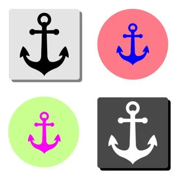 Anchor. flat vector icon Stock Illustration