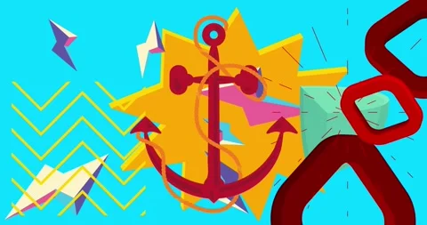 Anchor geometrical theme animation Stock Footage 309259886
