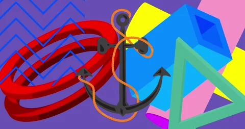Anchor geometrical theme Stock Footage 309259889