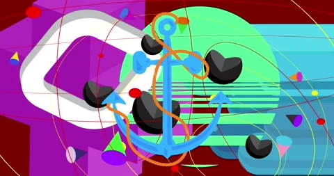 Anchor geometrical theme video Stock Footage 309259890
