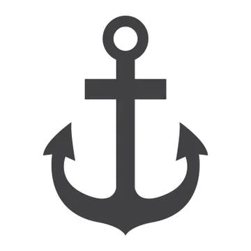 Anchor glyph icon, navigation and nautical Illustrazione stock