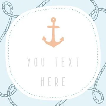 Anchor greeting card template. Stock Illustration