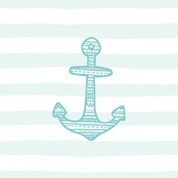 Anchor greeting card template. Stock Illustration