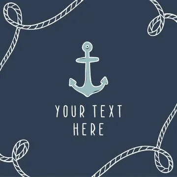 Anchor greeting card template. Stock Illustration