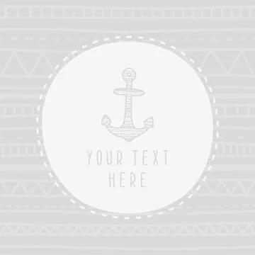 Anchor greeting card template. Stock Illustration