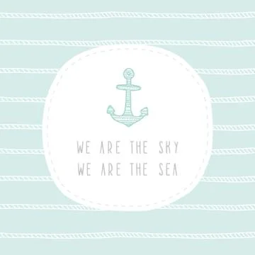 Anchor greeting card template. Stock Illustration