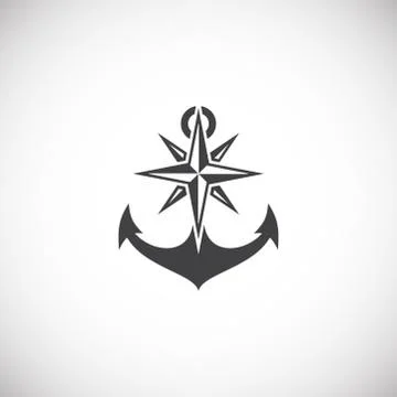 Anchor icon on background for graphic and web design. Creative illustration Stock Illustration
