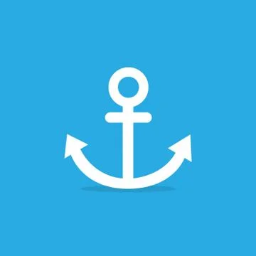 Anchor icon on blue background. Vector EPS 10 Stock-Illustration