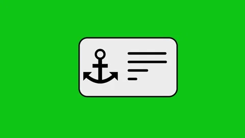Anchor icon with checklist animation appearing on digital card over green s.. Stock Footage 346497376