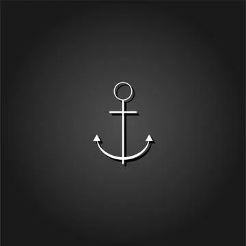Anchor icon flat. Stock Illustration