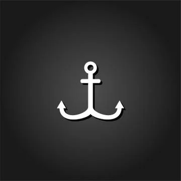 Anchor icon flat Stock Illustration