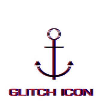 Anchor icon flat. Stock Illustration