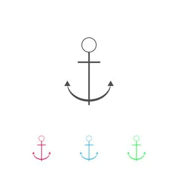 Anchor icon flat. Stock Illustration
