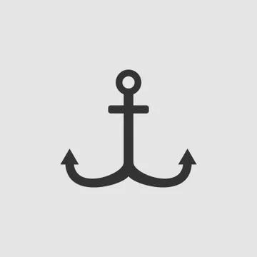 Anchor icon flat Stock Illustration
