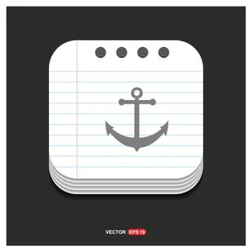 Anchor icon Gray icon on Notepad Style template Vector EPS 10 Free Icon イラスト素材