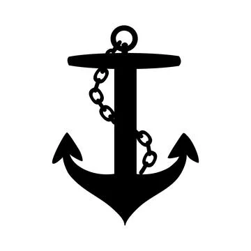 Anchor icon isolated on white background. Stock Illustration