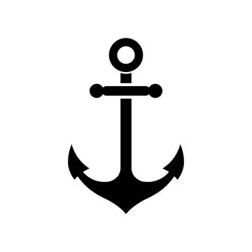 Anchor icon logo design template isolated illustration Stock Illustration