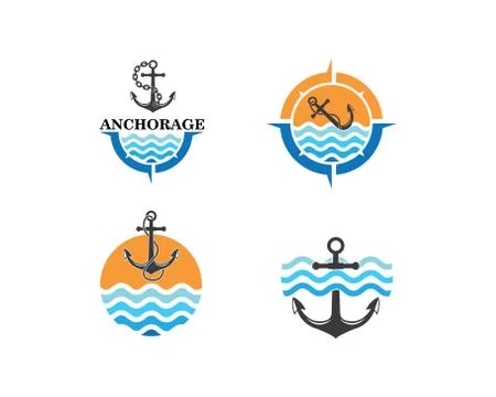 Anchor icon Logo Template vector Stock Illustration