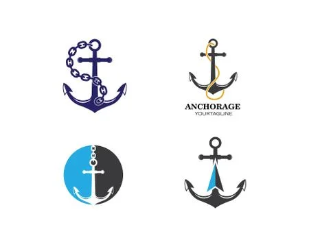 Anchor icon Logo Template vector Stock Illustration
