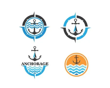Anchor icon Logo Template vector Stock Illustration