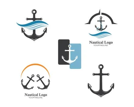 Anchor icon Logo Template vector Stock Illustration