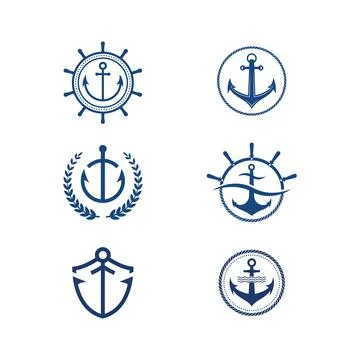 Anchor icon Logo Template vector Illustrazione stock