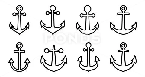 Anchor icon set. Anchor symbol logo. Anchor marine icon. ~ Clip Art ...