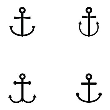 Anchor icon set Illustrazione stock