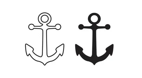 Anchor Icon Set. Stock Illustration