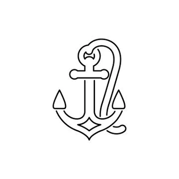 Anchor icon simple flat style illustration sign Illustrazione stock