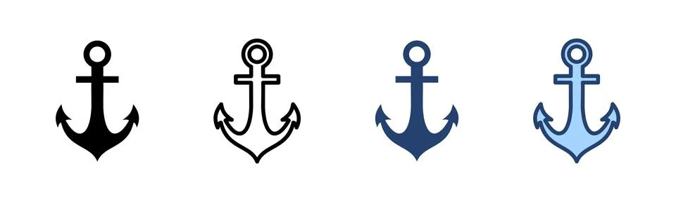 Anchor icon vector. Anchor sign and symbol. Anchor marine icon. Stock Illustration