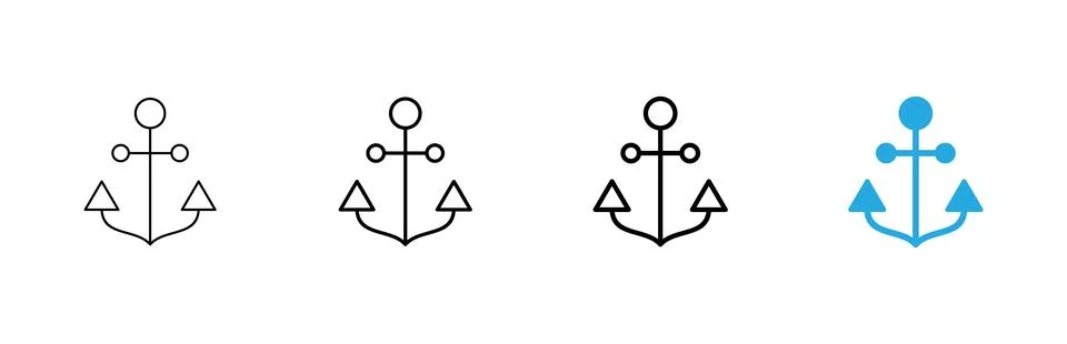 Anchor icon vector. Anchor sign and symbol. Anchor marine icon. Stock Illustration