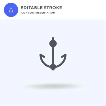 Anchor icon vector, filled flat sign, solid pictogram isolated on white, logo Stock Illustration