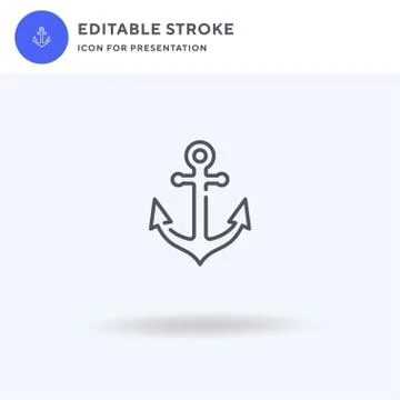 Anchor icon vector, filled flat sign, solid pictogram isolated on white, logo Illustrazione stock