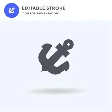 Anchor icon vector, filled flat sign, solid pictogram isolated on white, logo Illustrazione stock