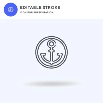 Anchor icon vector, filled flat sign, solid pictogram isolated on white, logo Stock Illustration