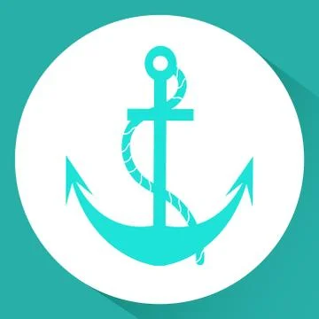 Anchor. Icon. Vector illustration in a flat style. Isolated on white backgrou Stock Illustration