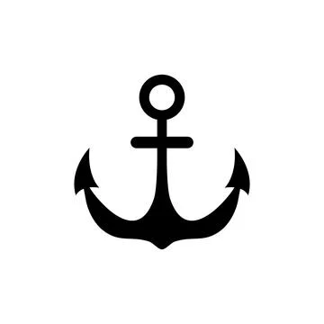 Anchor icon. Vector illustration isolated on white background. Silhouette Stock Illustration