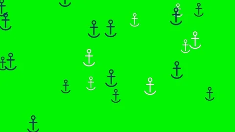 Anchor icons floating on green screen overlay 4K Видео 337062512