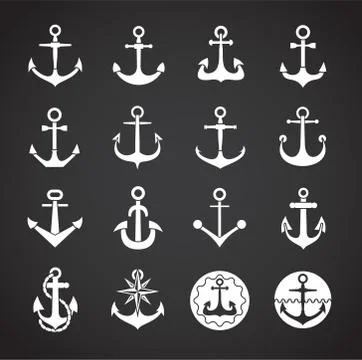 Anchor icons set on background for graphic and web design. Creative illustration Stock Illustration